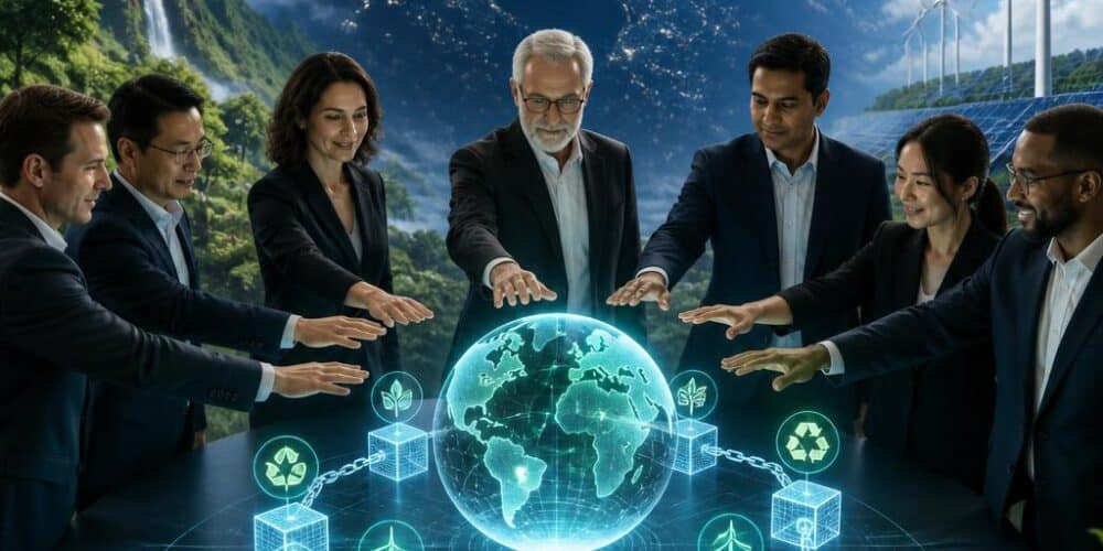 “Global Tech Leaders Launch Blockchain Initiative to Combat Climate Change”